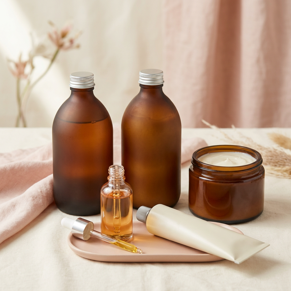 AI-generated haircare collection concept, not actual merchandise